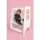 Konyhai fellépő testvéreknek - Montessori tanulótorony extra biztonságos változat - Fehér