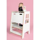 Konyhai fellépő testvéreknek - Montessori tanulótorony extra biztonságos változat - Fehér
