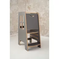   Konyhai fellépő - Montessori tanulótorony extra biztonságos változat - Szürke