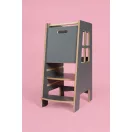 Konyhai fellépő - Montessori tanulótorony extra biztonságos változat - Szürke