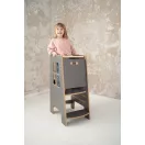 Konyhai fellépő - Montessori tanulótorony extra biztonságos változat - Szürke