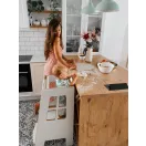 Konyhai fellépő - Montessori tanulótorony extra biztonságos változat - Fehér
