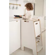   Konyhai fellépő - Montessori tanulótorony extra biztonságos tömörfalú változat - Fehér