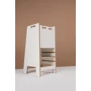 Konyhai fellépő - Montessori tanulótorony extra biztonságos tömörfalú változat - Fehér