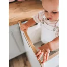 Konyhai fellépő - Montessori tanulótorony extra biztonságos tömörfalú változat - Fehér