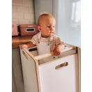 Konyhai fellépő - Montessori tanulótorony extra biztonságos tömörfalú változat - Fehér