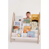 Montessori könyvespolc és játéktároló - Maxi fehér