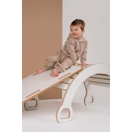   3 az 1-ben XXL Montessori hinta csúszdával és asztallappal - Fehér