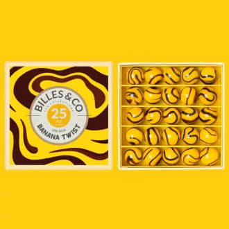Billes & Co üveggolyó szett - small box - Banana Twist