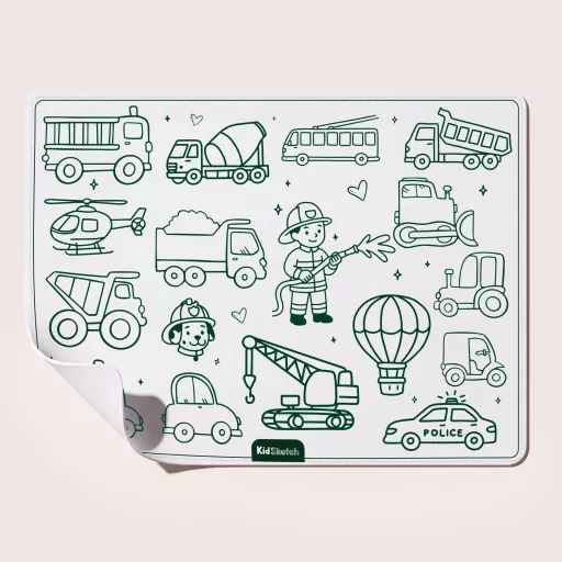 KIDINEX Kid Sketch szilikon rajzalátét - Little Vehicles