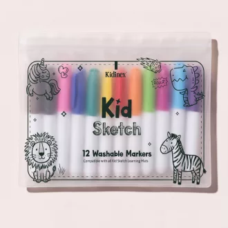 KIDINEX Kid Sketch lemosható filctoll készlet - 12 szín