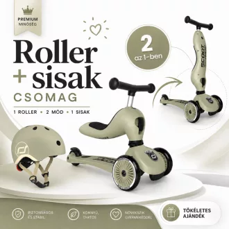   Scoot and Ride Highwaykick 1 biztonságos indulás csomag - Olive