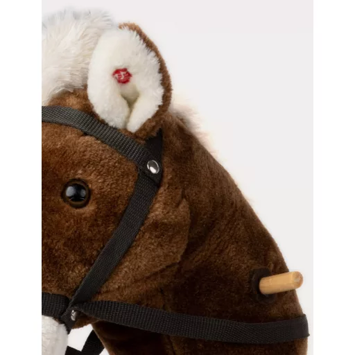 Teddykompaniet hobby horse - Vesszőparipa hangeffekttel - levehető - barna (100 cm)