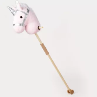 Teddykompaniet hobby horse - Vesszőparipa Egyszarvú - rózsaszín (100 cm)