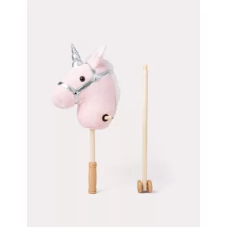 Teddykompaniet hobby horse - Vesszőparipa Egyszarvú - rózsaszín (100 cm)