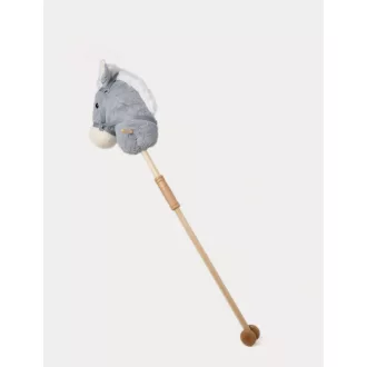 Teddykompaniet hobby horse - Vesszőparipa - levehető fejjel - szürke (100 cm)
