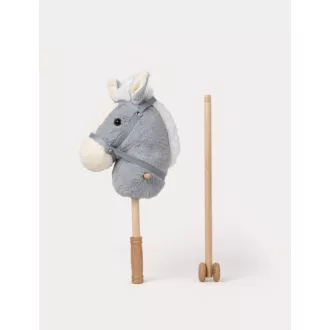 Teddykompaniet hobby horse - Vesszőparipa - levehető fejjel - szürke (100 cm)