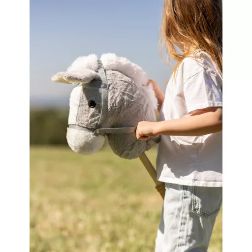 Teddykompaniet hobby horse - Vesszőparipa - levehető fejjel - szürke (100 cm)