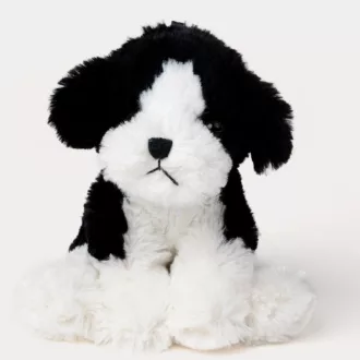 Teddykompaniet plüss - Kutyus fekete - fehér 25 cm