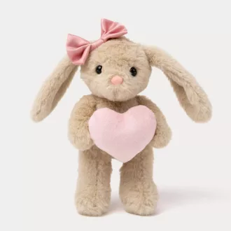 Teddykompaniet plüss - Tyra Nyuszi szívvel - bézs (20 cm)