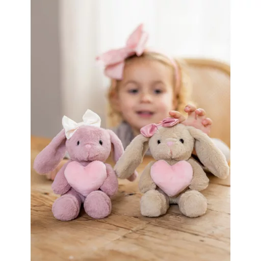 Teddykompaniet plüss - Tyra Nyuszi szívvel - bézs (20 cm)