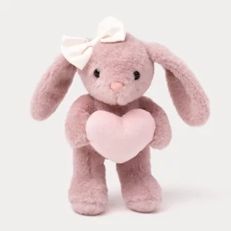 Teddykompaniet plüss - Tyra Nyuszi szívvel - rózsaszín (20 cm)