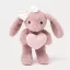 Teddykompaniet plüss - Tyra Nyuszi szívvel - rózsaszín (20 cm)