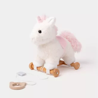 Teddykompaniet plüss - Húzható Egyszarvú fa talppal (30 cm)