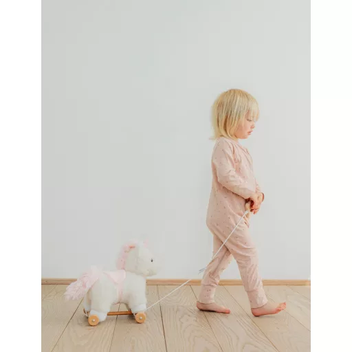 Teddykompaniet plüss - Húzható Egyszarvú fa talppal (30 cm)