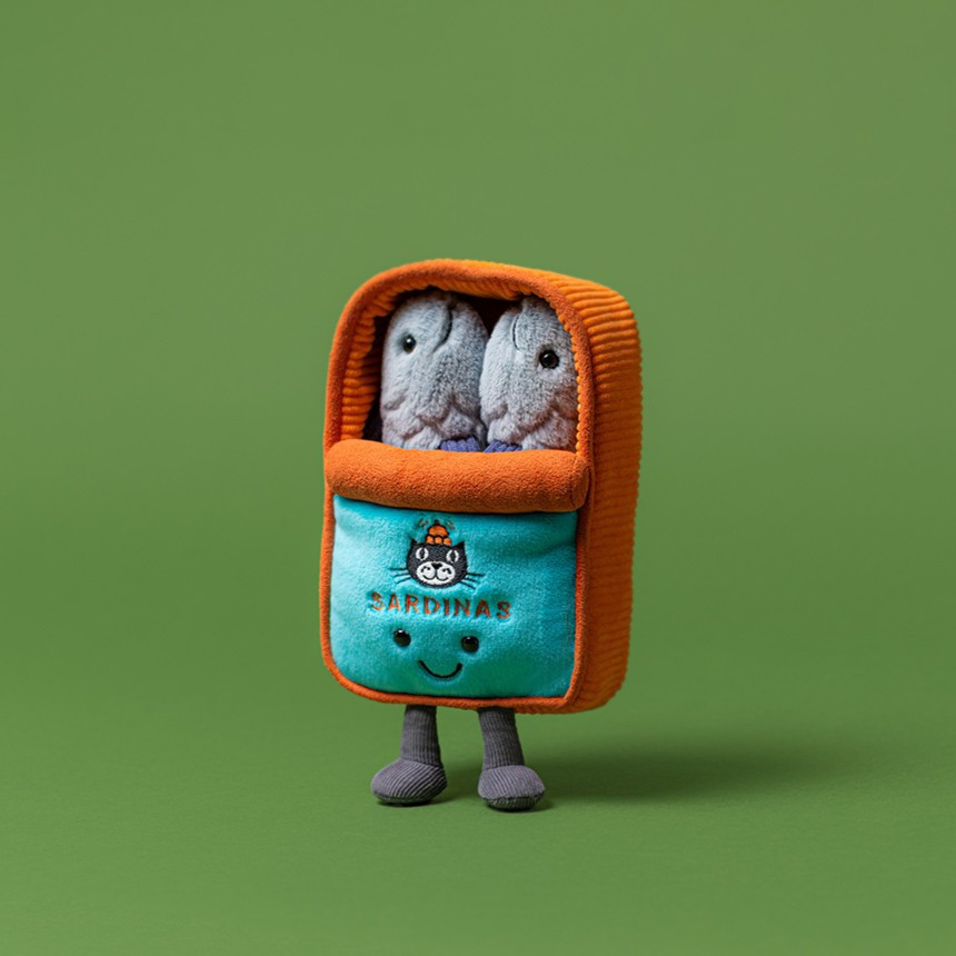Jellycat plüss - Mosolygós szardíniakonzerv - Amuseables Sardine Tin