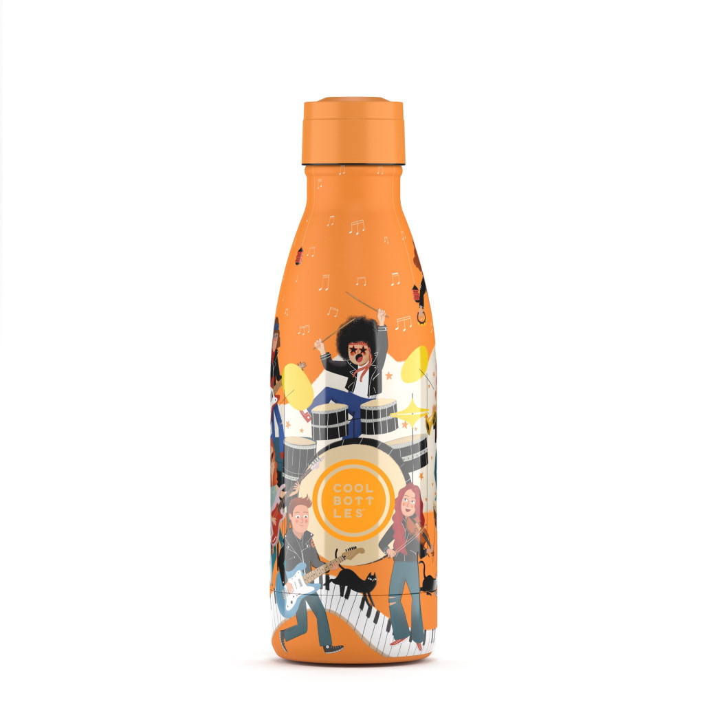 Cool Bottles Kids gyerek hőtartó kulacs 350 ml - Music Beat