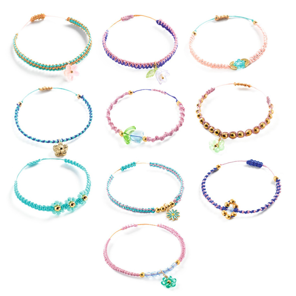 Djeco Ékszerkészítő készlet - Kék makramé karkötők - Blue macrame bracelets