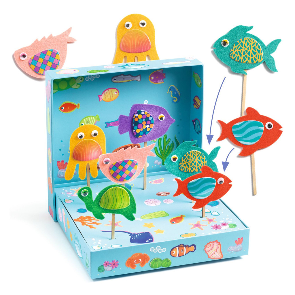 Djeco Kollázs műhely - Halszínjáték - Collage craft, Happy Aquarium