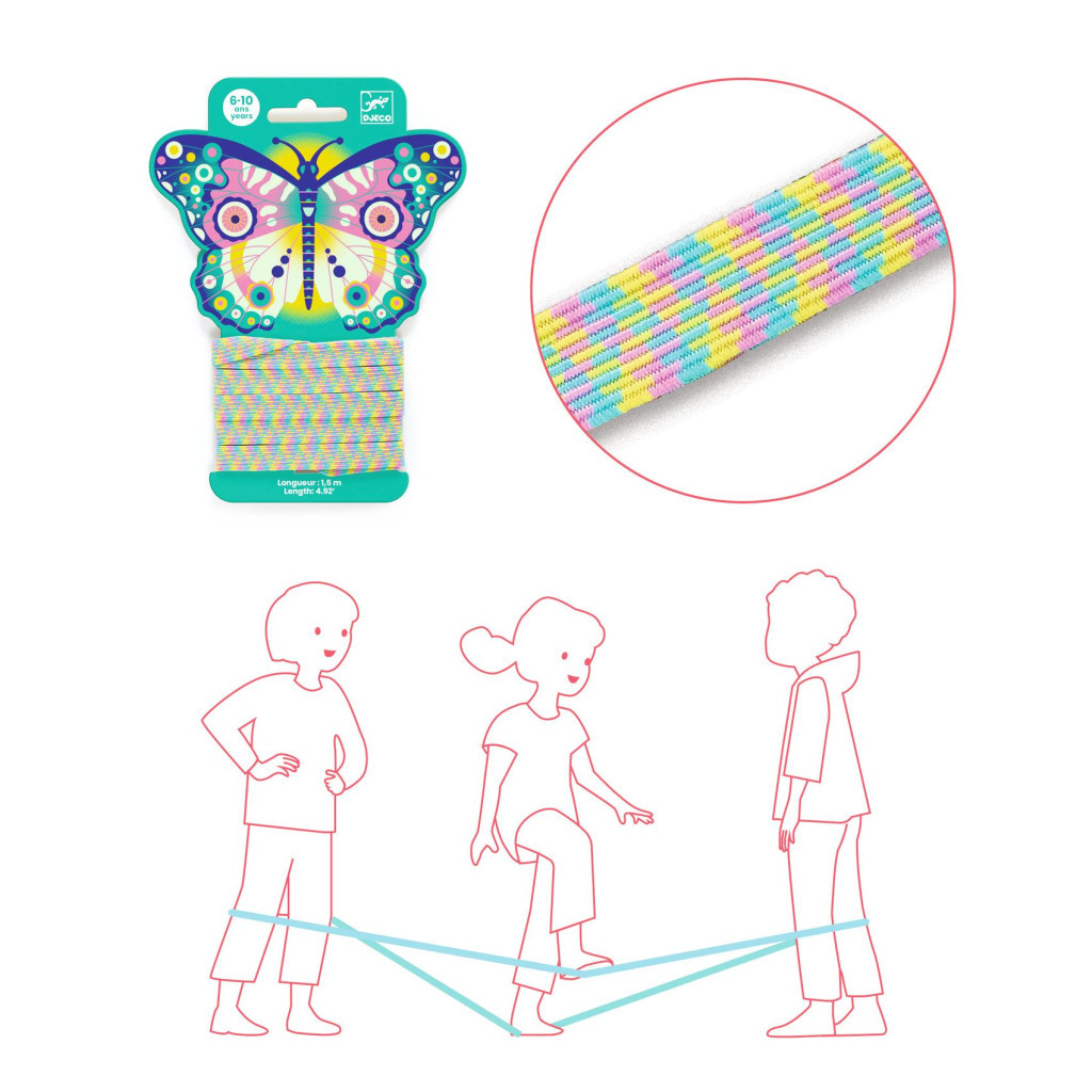Djeco Rugalmas ugrókötél - Pillangó - Chinese jump rope, Butterfly