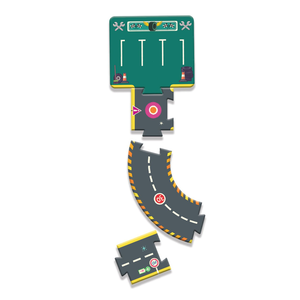 Djeco CRAZY MOTORS autópálya - Városi kőrút - City circuit - Giant puzzle - 26 pcs