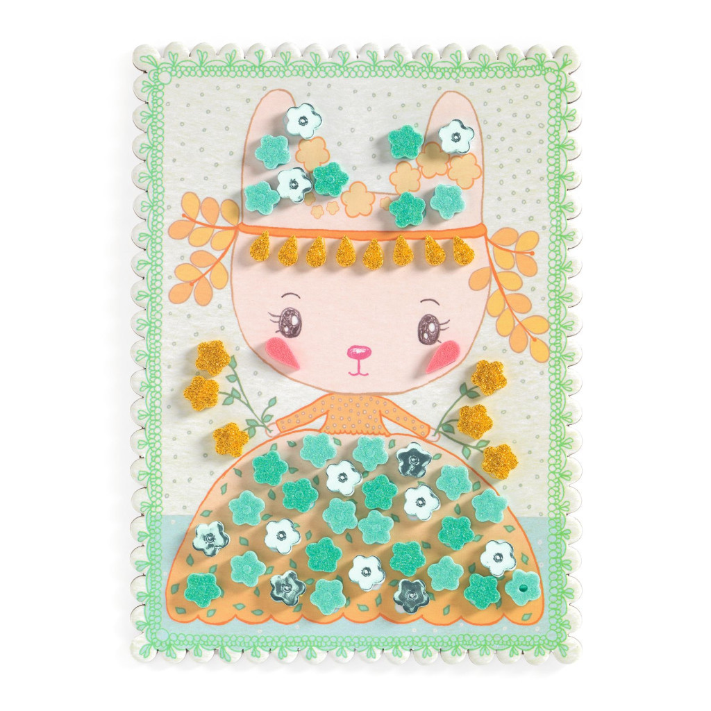 Djeco TINYLY kreatív - Mozaikkép készítés, Margi és barátai - Mosaics Margo & Co