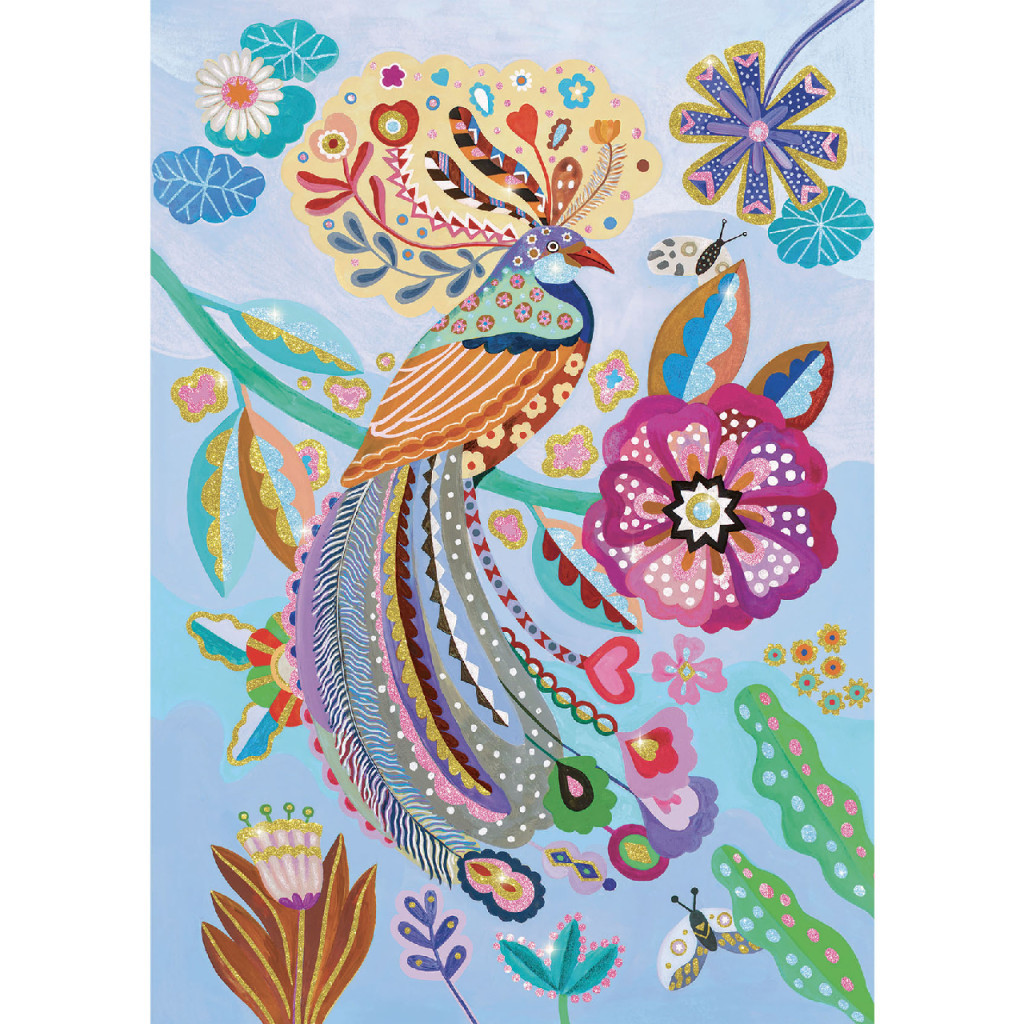 Djeco Varázs puzzle - Sziporka, 50 db-os - Sparkling bird