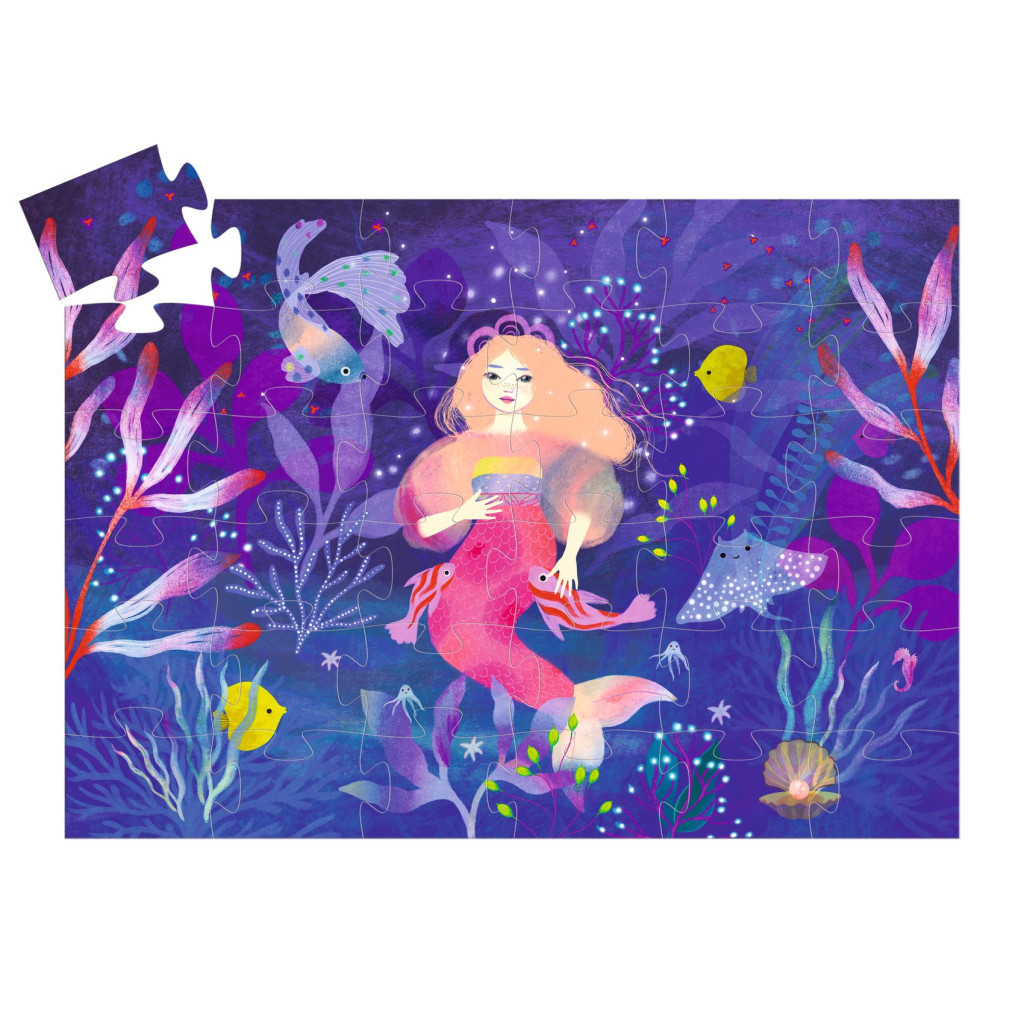Djeco Formadobozos puzzle - Ella a sellő, 36 db-os - Ella, the mermaid