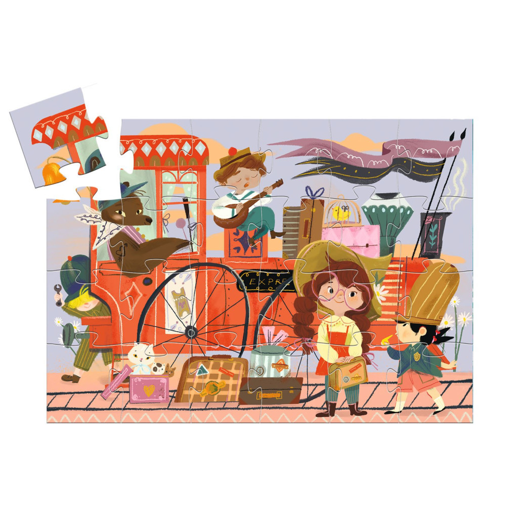 Djeco Formadobozos puzzle - Mia utazása, 36 db-os - Mia's Journey