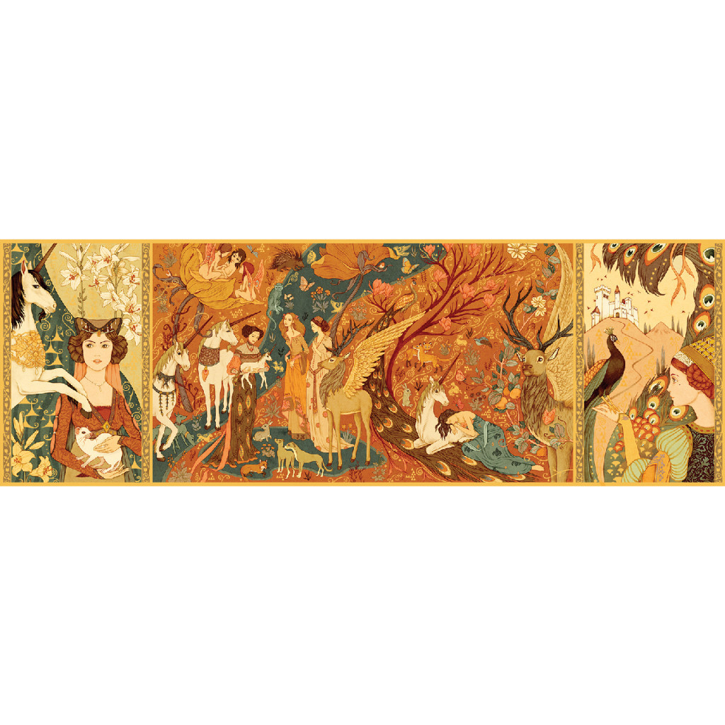 Djeco Művész puzzle - Egyszarvú és a hölgy, 500 db-os - Unicorn lady