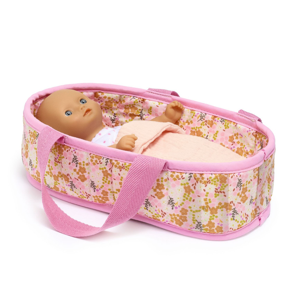 Djeco Játékbaba Mini, 20 cm - Barbara mózeskosárral