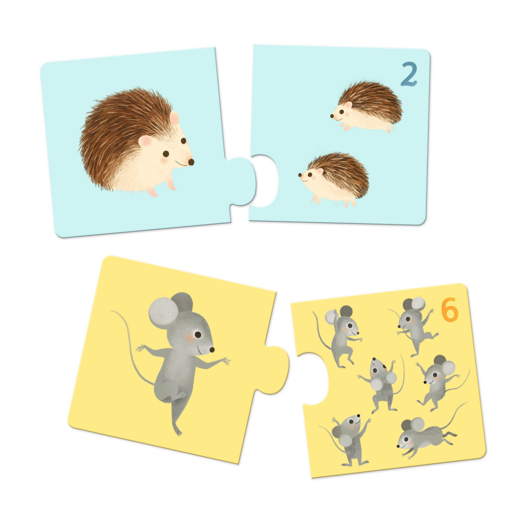 Djeco Párosító puzzle - Kié a kölyök, 24 db-os - Baby animals
