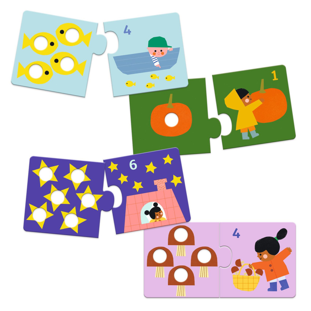 Djeco Párosító puzzle - Számpárosító, 24 db-os - First figures
