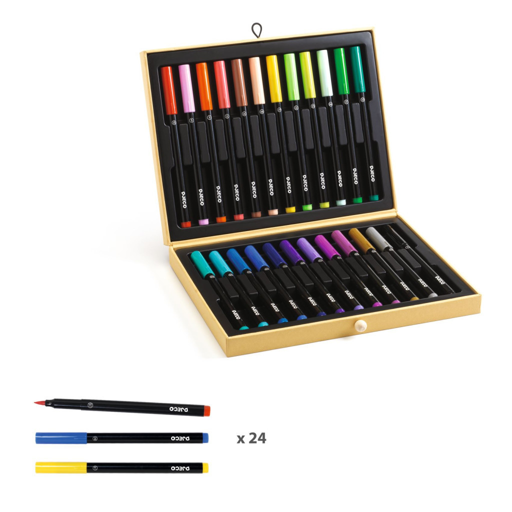 Djeco Ecsetfilc készlet - Első festő filcek 24 db - First brush pens box