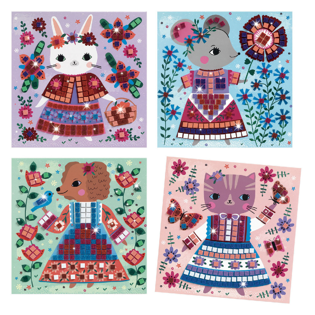 Djeco Mozaikkép készítés - Édes háziállatok - Lovely pets