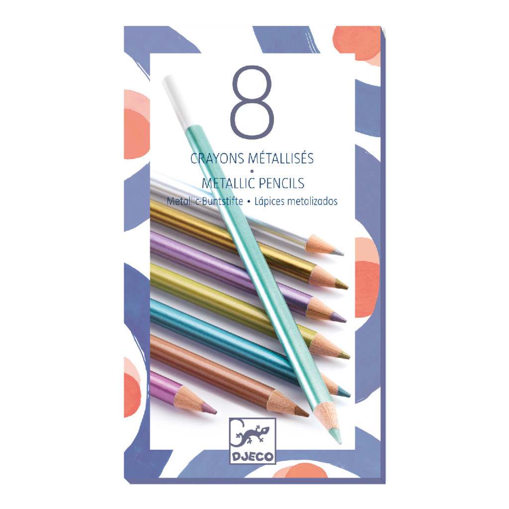 Djeco Színes ceruza készlet - 8 szín, metál - 8 metallic pencils