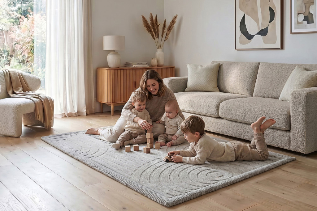 Hakuna matte memóriahabos puha gyerekszőnyeg 150x200 cm - Linea szürke
