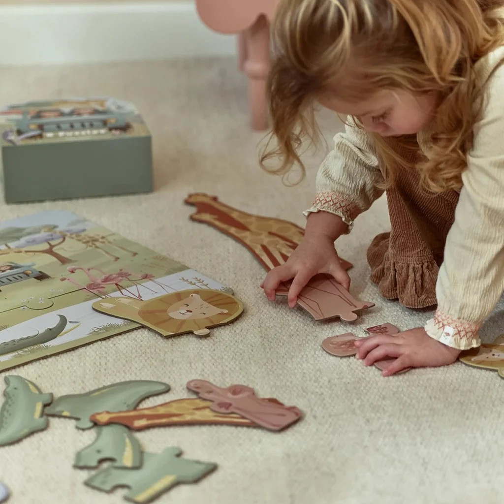 Little Dutch 6 az 1-ben puzzle- Safari Friends