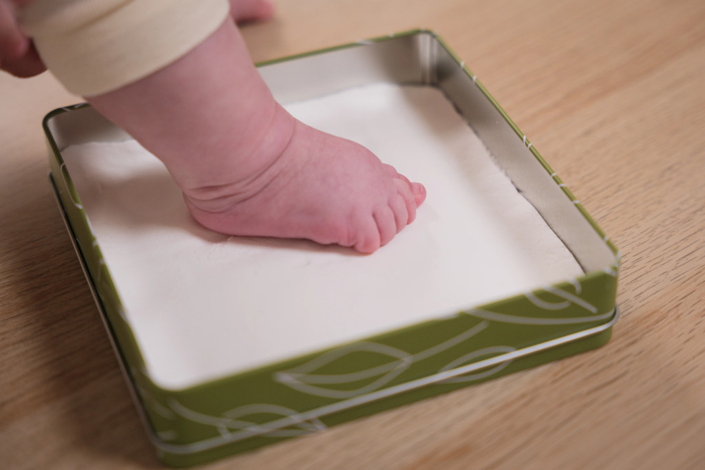 Petit Artichaut kéz- és lábnyomat készítő Baby Box négyzet - Olive Tree