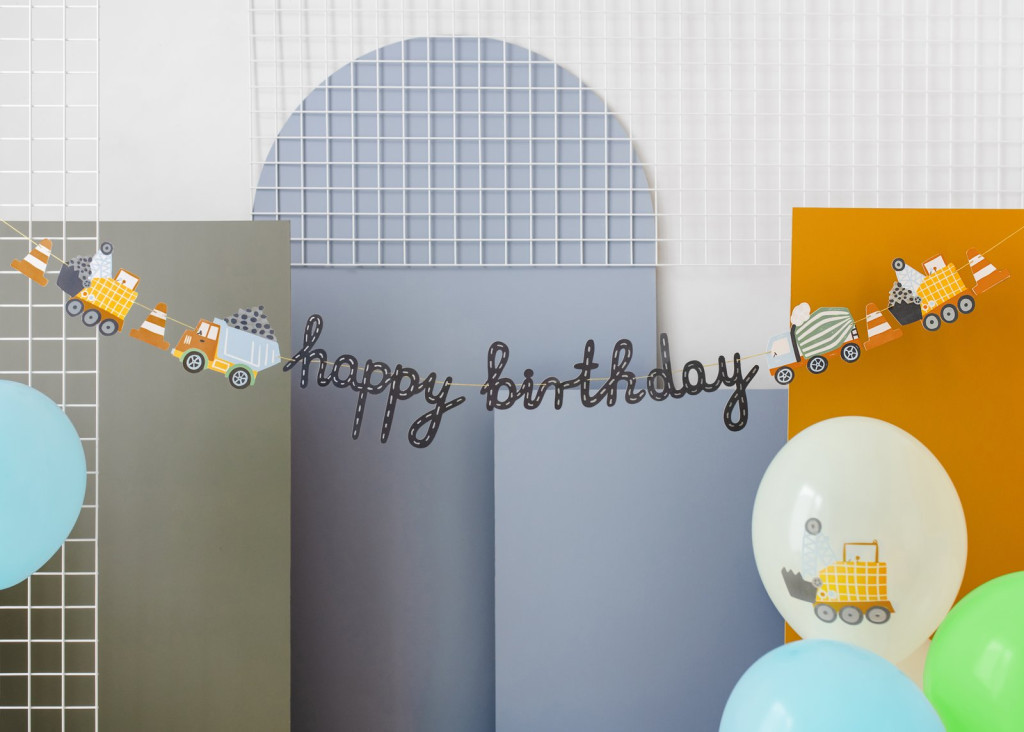 Happy Birthday felirat - Munkagépek - 2 m